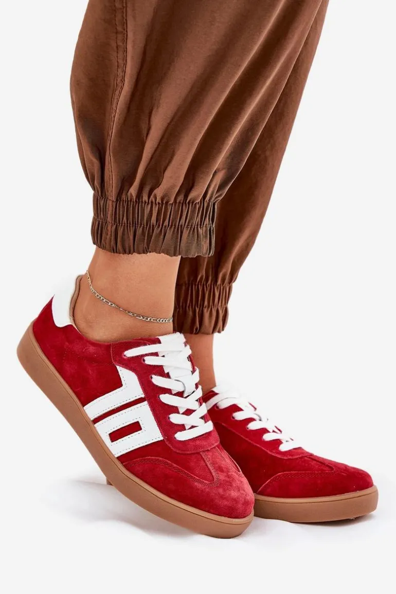 Sneakersy Buty Sportowe Zamszowe Vinceza 79517 Czerwone