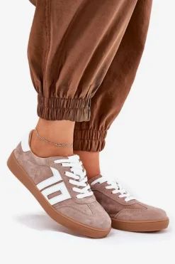 Sneakersy Buty Sportowe Zamszowe Vinceza 79517 Beżowe