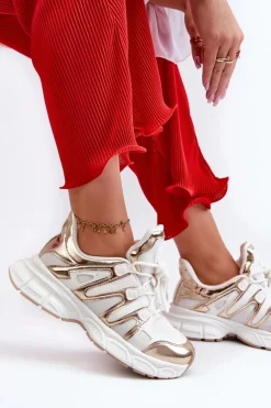 Sneakersy Damskie Biało-Złote Ahmani