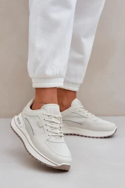 Sneakersy Damskie Big Star NN274A088 Jasnobeżowe