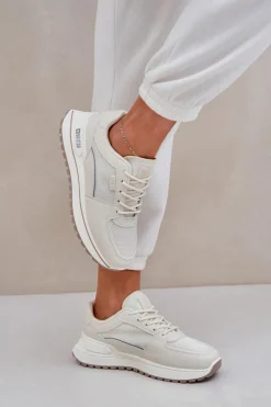 Sneakersy Damskie Big Star NN274A088 Jasnobeżowe