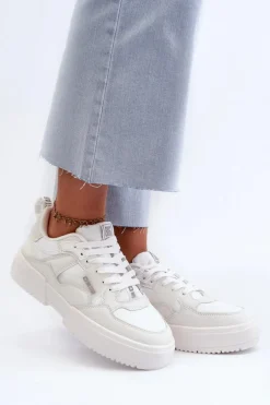 Sneakersy Damskie Big Star NN274357 Memory Foam System Białe