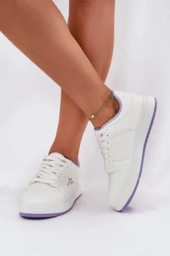 Sneakersy Damskie Big Star RR274A245 HI-POLY SYSTEM Biało-Fioletowe