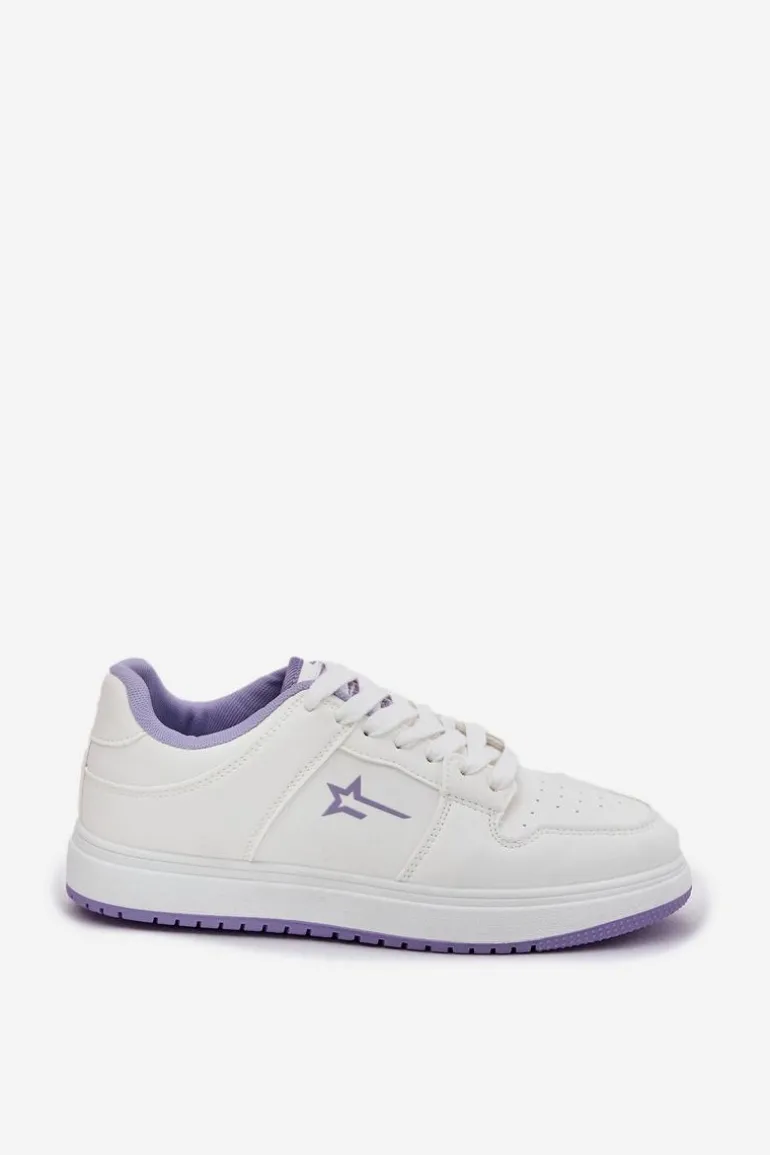 Sneakersy Damskie Big Star RR274A245 HI-POLY SYSTEM Biało-Fioletowe