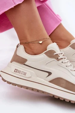 Sneakersy Damskie Big Star RR274A216 HI-POLY SYSTEM Beżowe