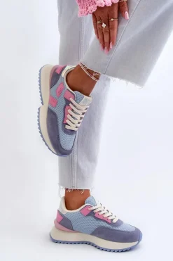 Sneakersy Damskie Big Star NN274974 Niebieskie