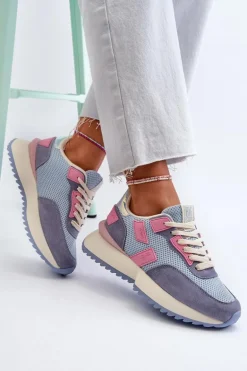 Sneakersy Damskie Big Star NN274974 Niebieskie