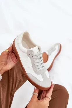 Sneakersy Damskie Big Star RR274371 Biało-Szare