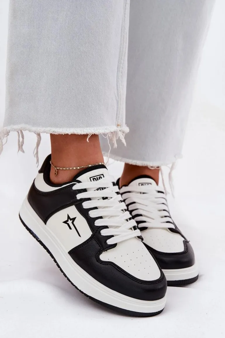 Sneakersy Damskie Big Star RR274A240 HI-POLY SYSTEM Biało-Czarne