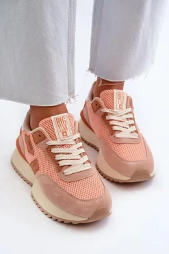 Sneakersy Damskie Big Star NN274976 Pomarańczowe