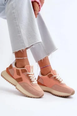 Sneakersy Damskie Big Star NN274976 Pomarańczowe