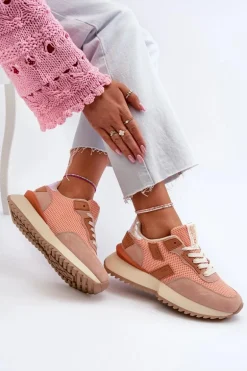 Sneakersy Damskie Big Star NN274976 Pomarańczowe