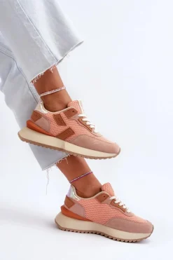 Sneakersy Damskie Big Star NN274976 Pomarańczowe