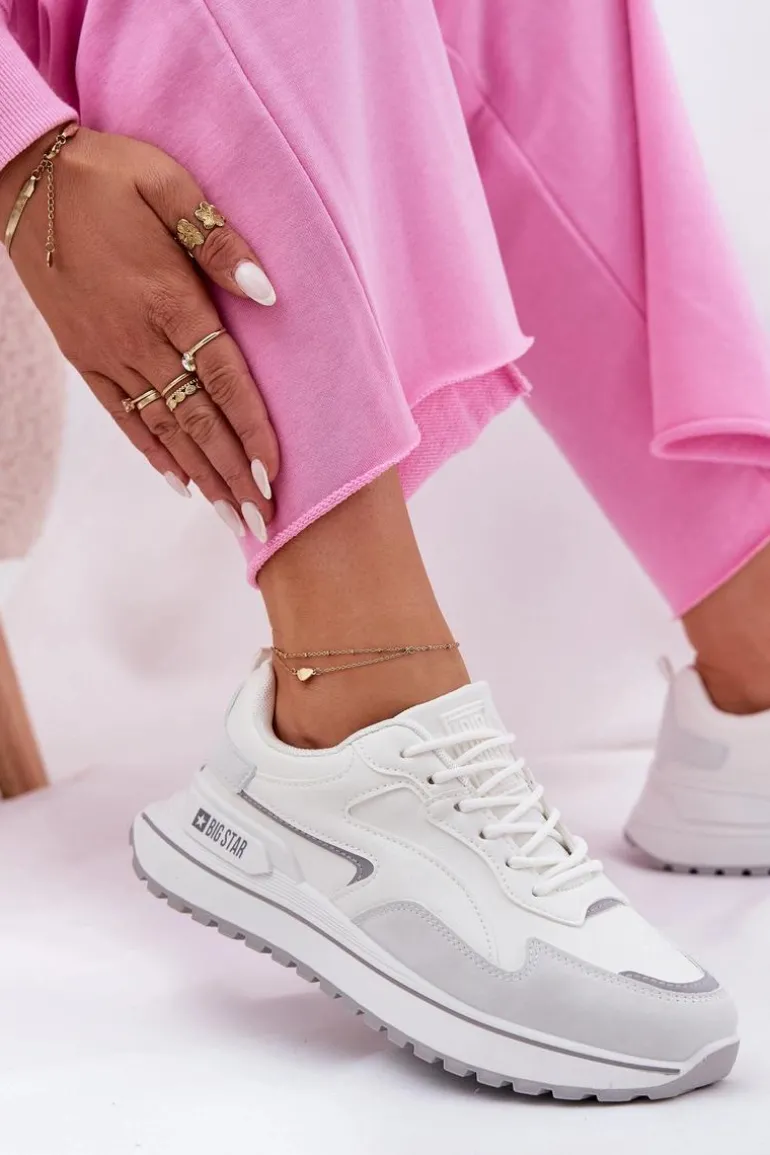 Sneakersy Damskie Big Star RR274A213 HI-POLY SYSTEM Białe