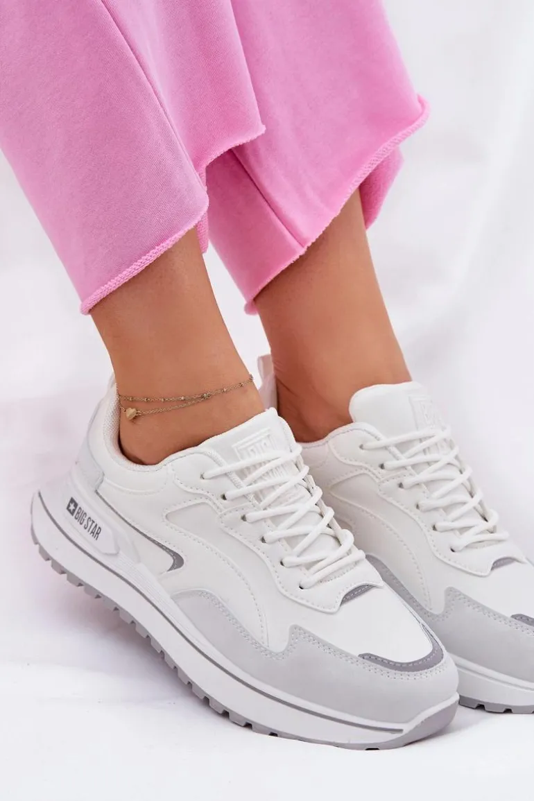 Sneakersy Damskie Big Star RR274A213 HI-POLY SYSTEM Białe