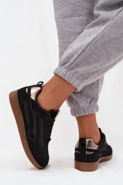 Sneakersy Damskie Czarne Hanelor