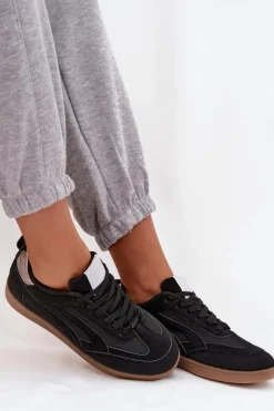 Sneakersy Damskie Czarne Hanelor