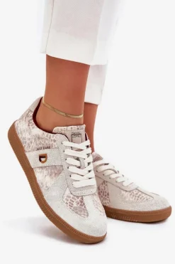 Sneakersy Damskie Daniel Lopez Just Dare SS2D4032 Zwierzęcy Wzór Beżowe