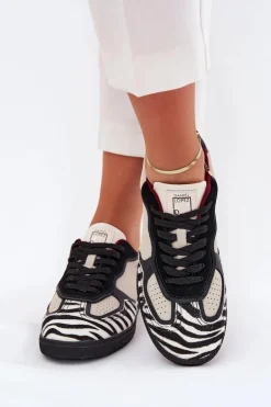 Sneakersy Damskie Daniel Lopez Just Dare SS2D4015 Zebra Beżowe