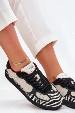 Sneakersy Damskie Daniel Lopez Just Dare SS2D4015 Zebra Beżowe