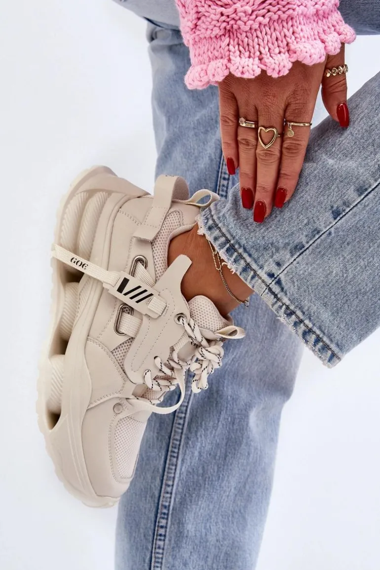Sneakersy Damskie GOE NN2N4041 Beżowe
