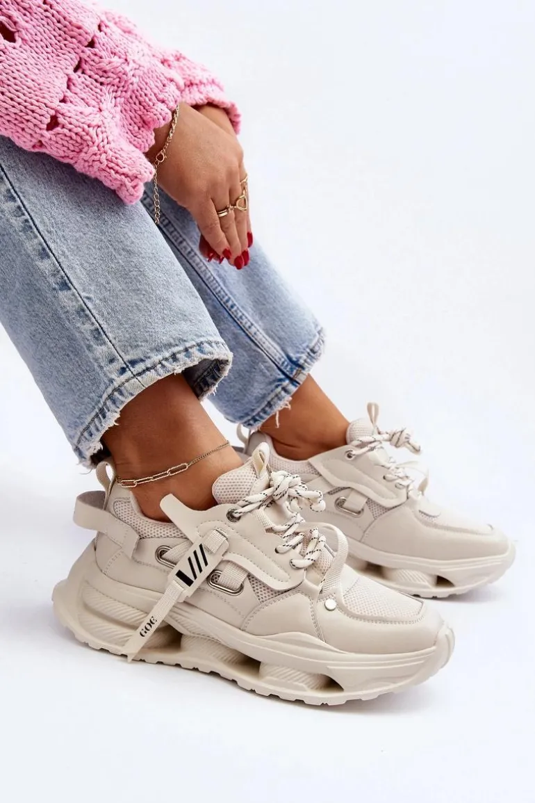 Sneakersy Damskie GOE NN2N4041 Beżowe