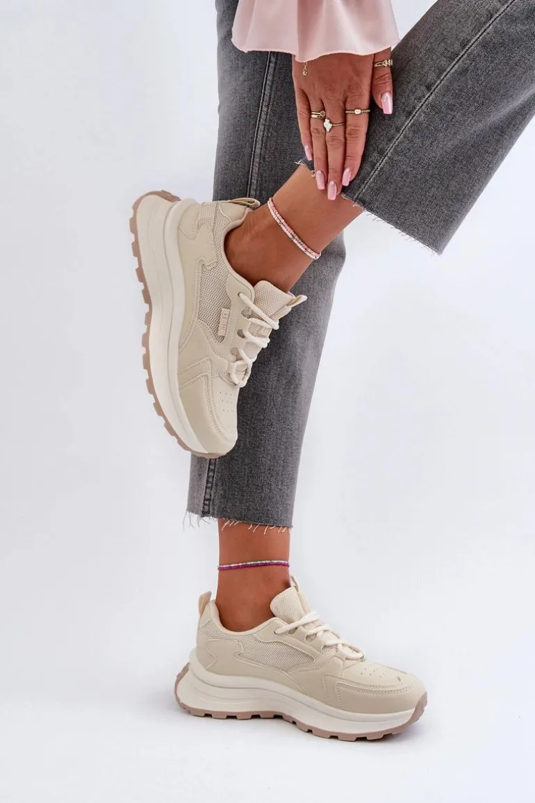 Sneakersy Damskie HI-POLY SYSTEM Big Star NN274A105 Beżowe