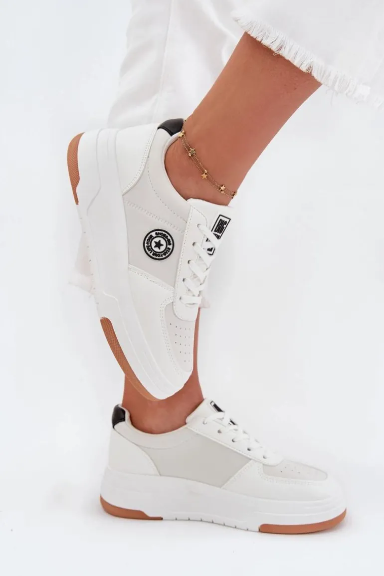 Sneakersy Damskie Na Platformie Big Star RR274572 HI-POLY SYSTEM Białe