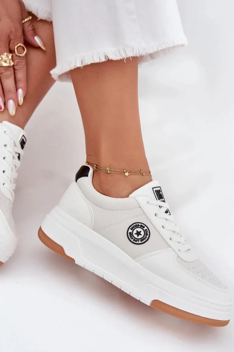 Sneakersy Damskie Na Platformie Big Star RR274572 HI-POLY SYSTEM Białe