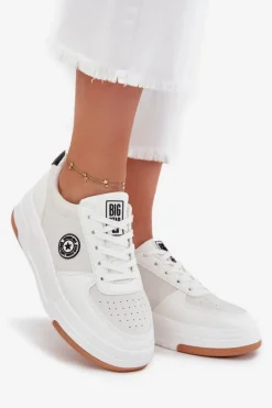 Sneakersy Damskie Na Platformie Big Star RR274572 HI-POLY SYSTEM Białe