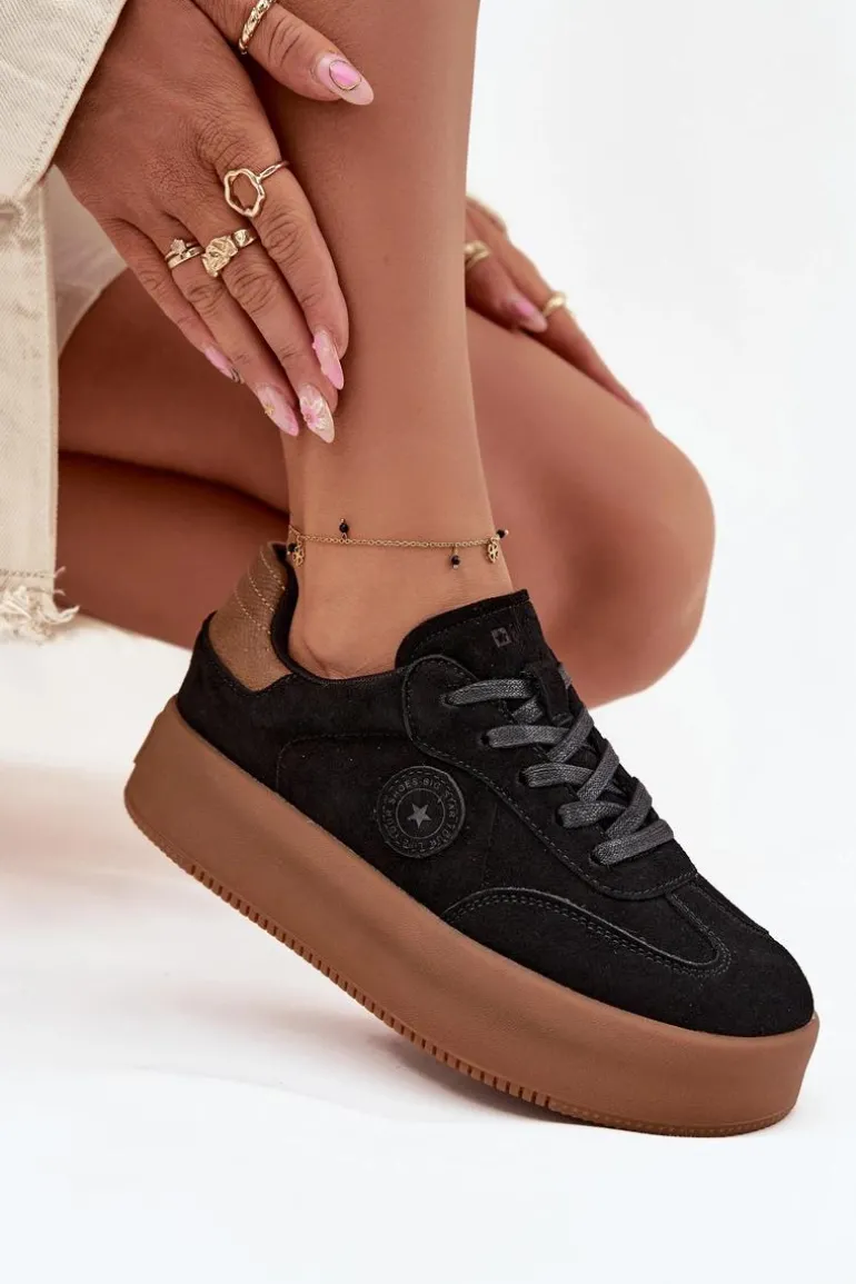 Sneakersy Damskie Na Platformie Big Star SS274761 Czarne