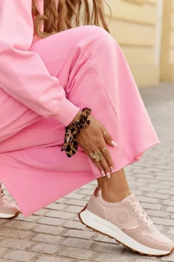 Sneakersy Damskie Na Platformie Big Star RR274489 Hi-Poly System Różowe