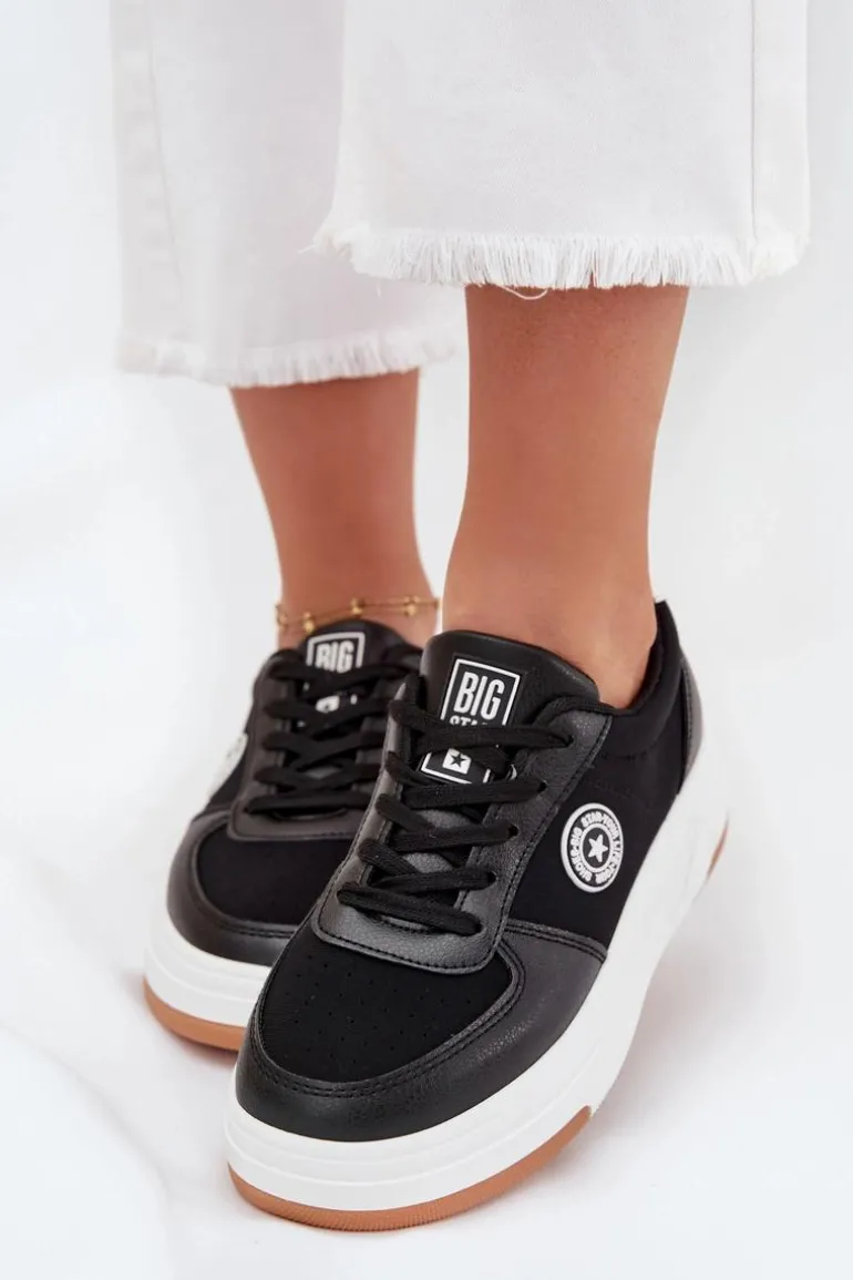 Sneakersy Damskie Na Platformie Big Star RR274573 HI-POLY SYSTEM Czarne