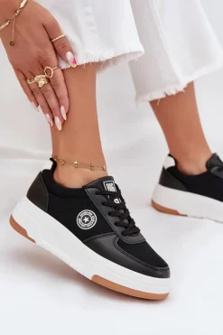Sneakersy Damskie Na Platformie Big Star RR274573 HI-POLY SYSTEM Czarne