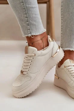 Sneakersy Damskie Na Platformie Big Star OO274757 HI-POLY SYSTEM Białe