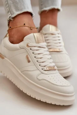 Sneakersy Damskie Na Platformie Big Star OO274757 HI-POLY SYSTEM Białe