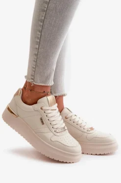 Sneakersy Damskie Na Platformie Big Star OO274757 HI-POLY SYSTEM Białe