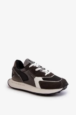 Sneakersy Damskie Na Platformie Memory Foam System Big Star NN274683 Czarne