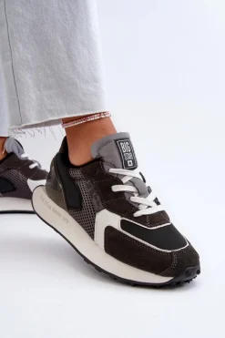 Sneakersy Damskie Na Platformie Memory Foam System Big Star NN274683 Czarne