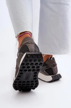 Sneakersy Damskie Na Platformie Memory Foam System Big Star NN274683 Czarne