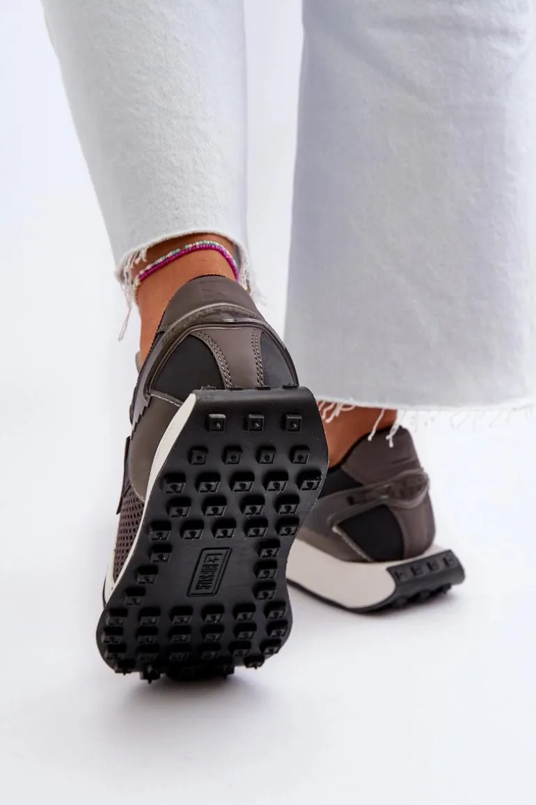 Sneakersy Damskie Na Platformie Memory Foam System Big Star NN274683 Czarne