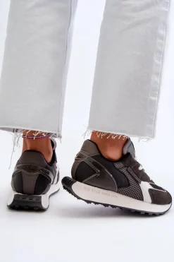 Sneakersy Damskie Na Platformie Memory Foam System Big Star NN274683 Czarne