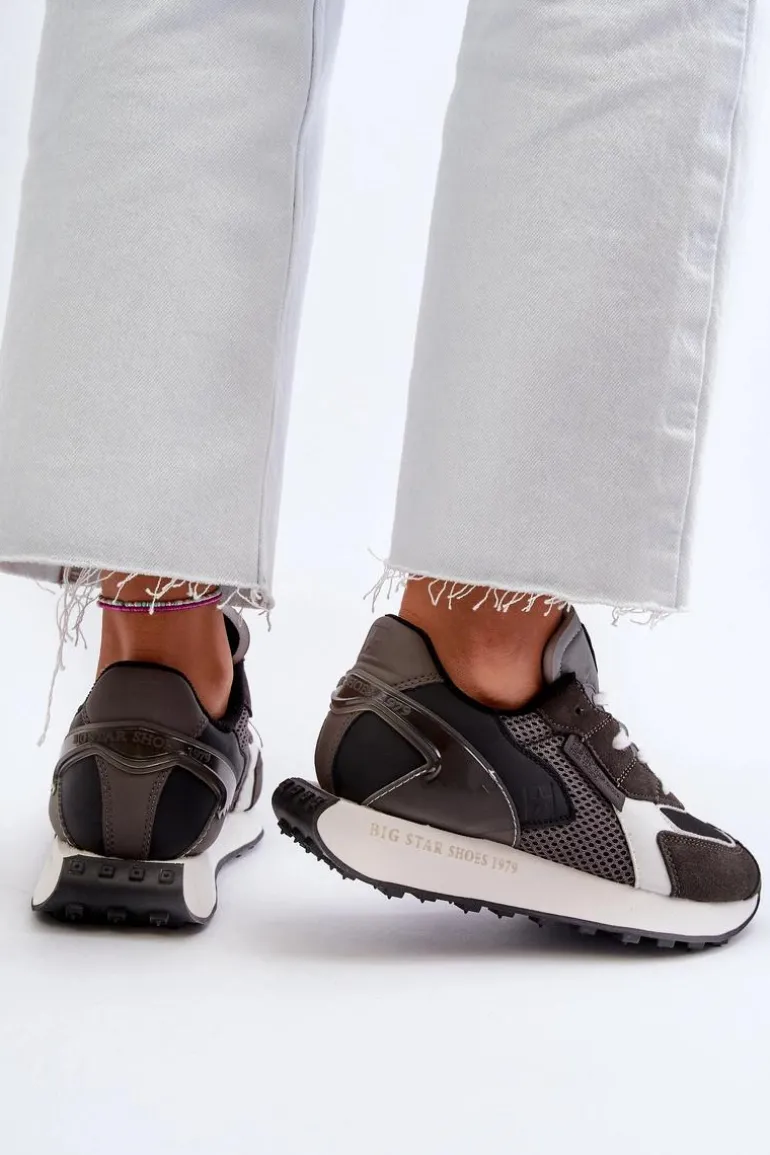 Sneakersy Damskie Na Platformie Memory Foam System Big Star NN274683 Czarne