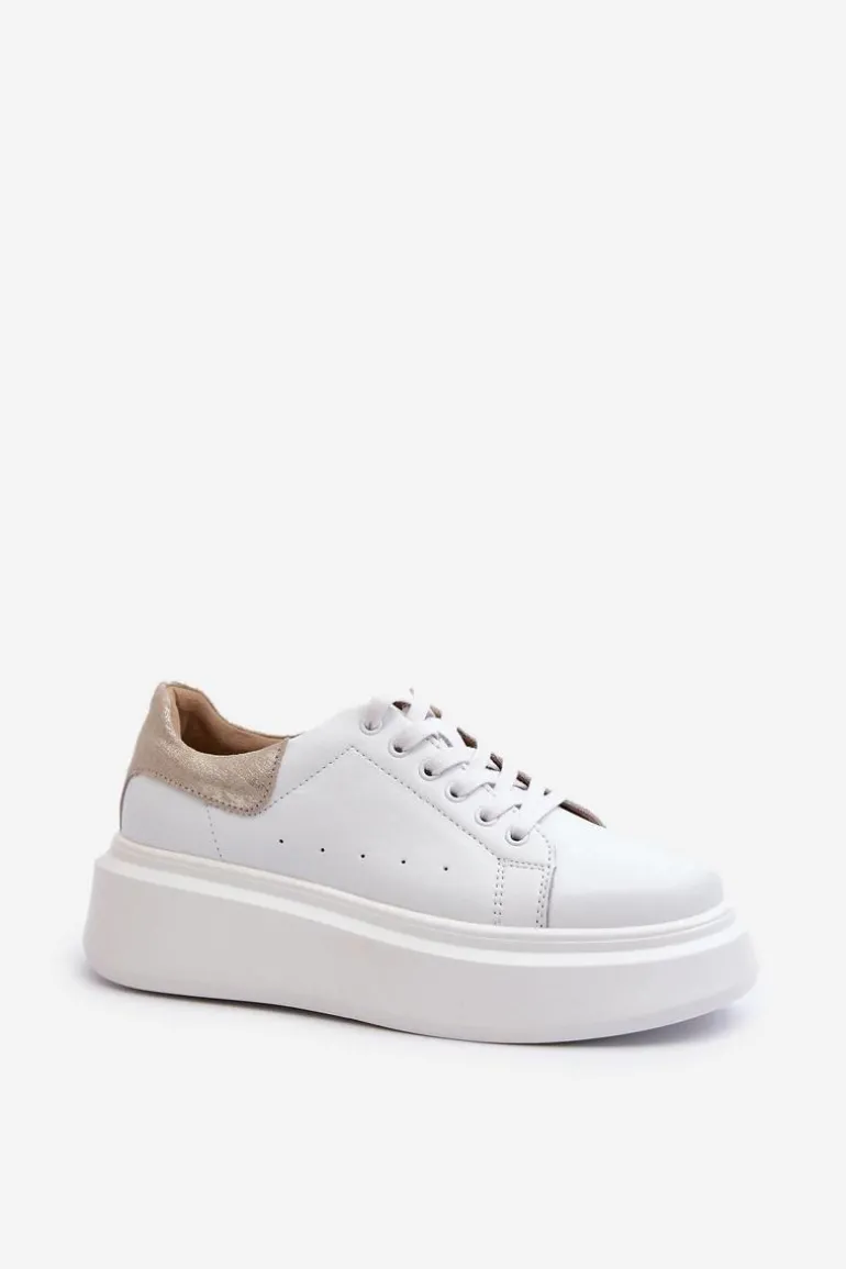 Sneakersy Damskie Na Platformie D&A LR568 Białe