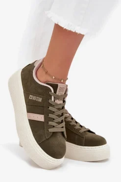 Sneakersy Damskie Na Platformie Big Star SS274349 Zielone