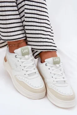 Sneakersy Damskie Na Platformie LEE EMMA WOMEN LOW 50251014.04L Beżowe