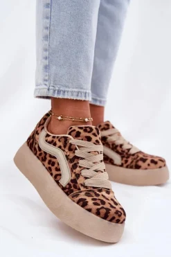 Sneakersy Damskie Na Platformie Panterka Tellnira