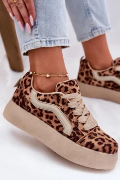 Sneakersy Damskie Na Platformie Panterka Tellnira