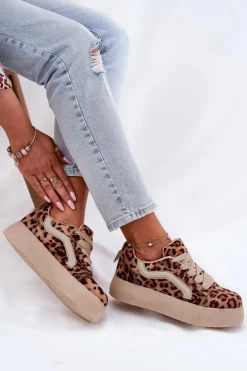 Sneakersy Damskie Na Platformie Panterka Tellnira