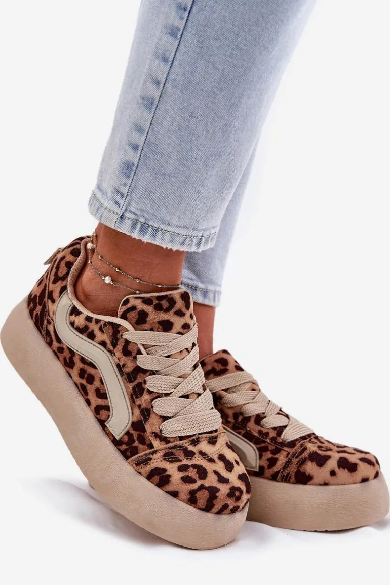 Sneakersy Damskie Na Platformie Panterka Tellnira